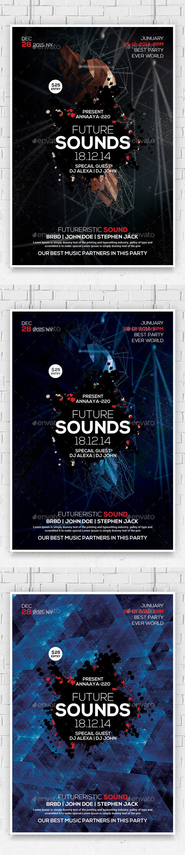 Minimal Abstract Flyer Templates - Clubs & Parties Events