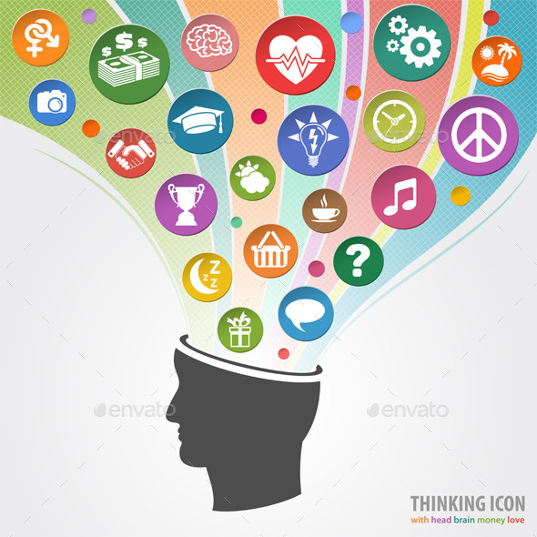 Thinking Head Icon - Concepts Business