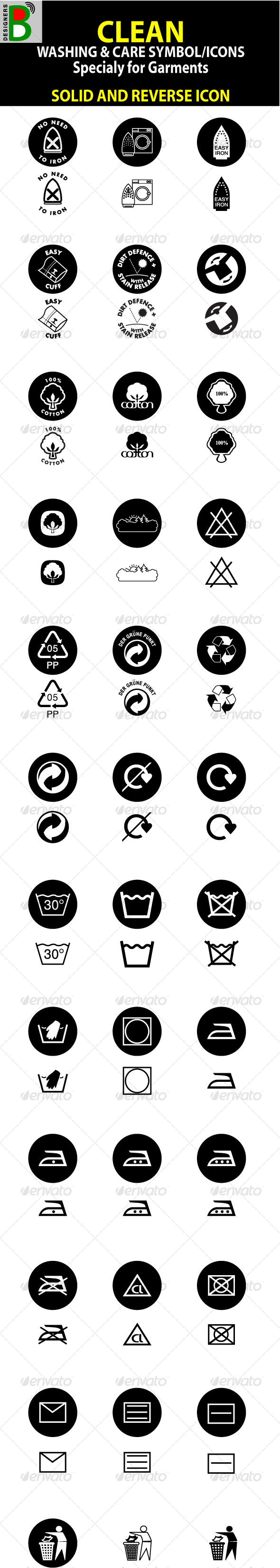 Icon Pack Washing & Care Symbol - Miscellaneous Icons