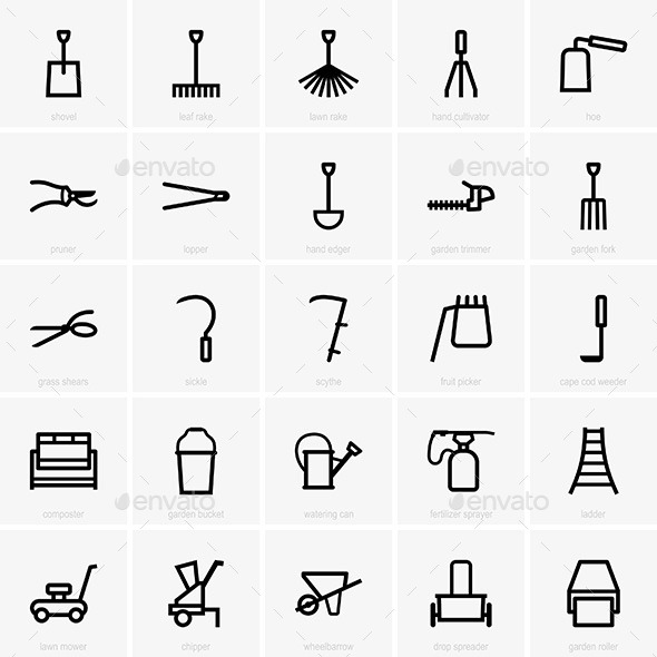 Gardening Tools - Decorative Symbols Decorative