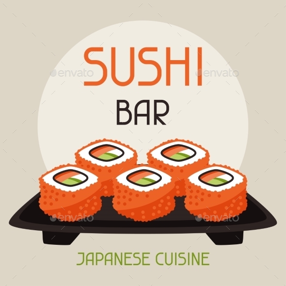 Background with Sushi - Food Objects