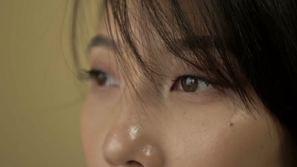 The Upper Part of the Face of a Young Korean Woman