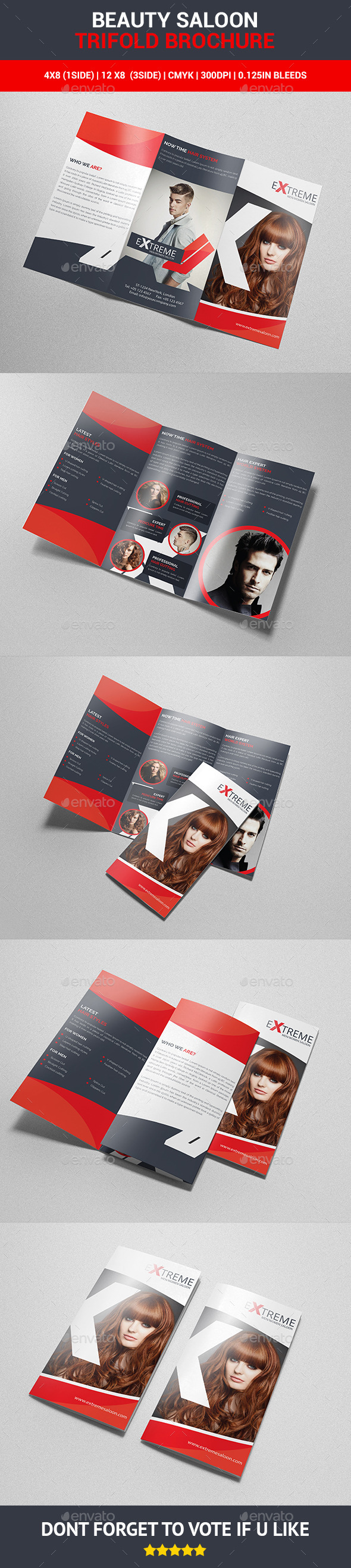 Beauty Saloon Trifold Brochure - Corporate Brochures