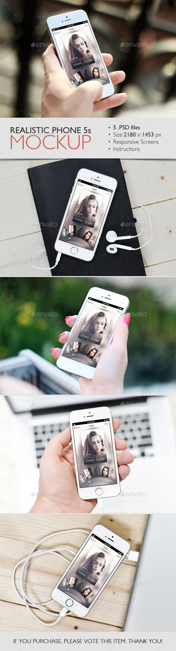 Realistic Phone 5s Mockup