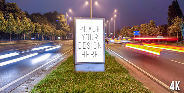 Citylight Poster Mockup by Night alt