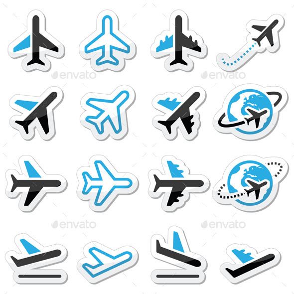 Plane Icons - Travel Conceptual