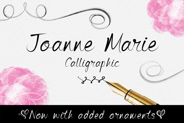 Joanne Marie Calligraphic Font - Calligraphy Script