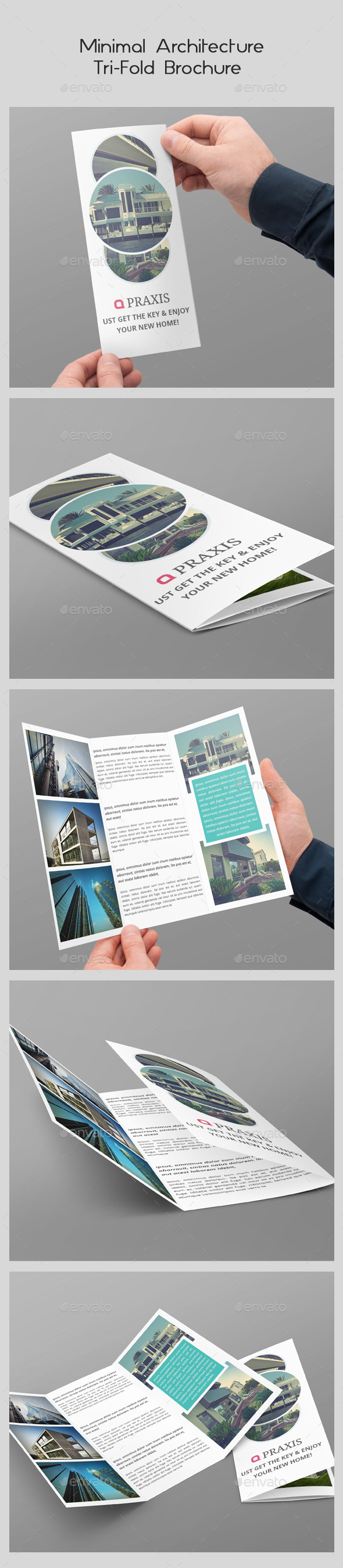 Minimal Architecture Tri-Fold Brochure - Brochures Print Templates