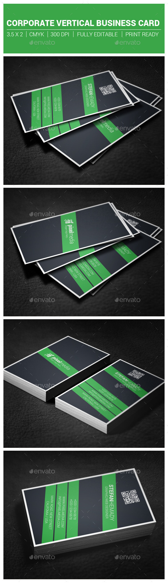 Corporate Vertical Business Card - Corporate Business Cards