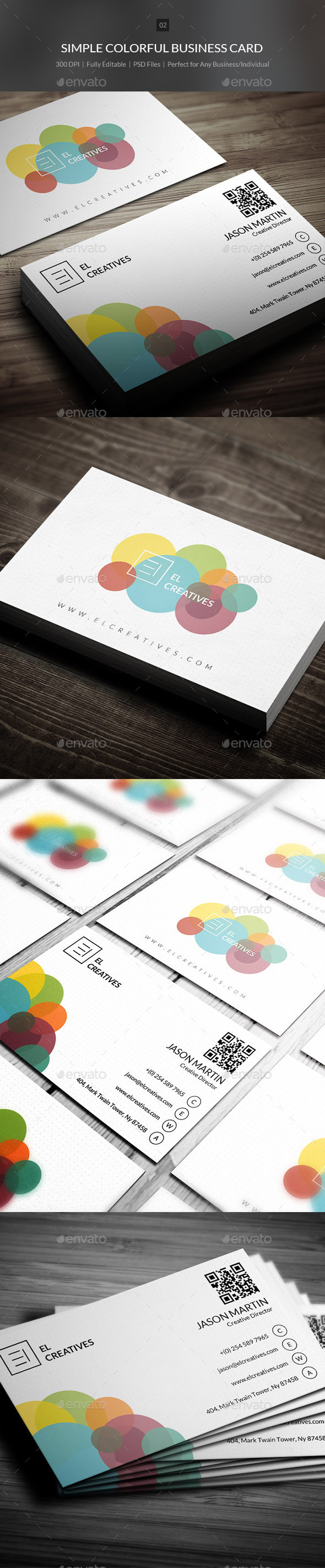 Simple Colorful Business Card - 02 - Creative Business Cards
