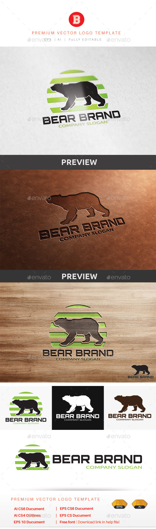 Bear Brand - Animals Logo Templates