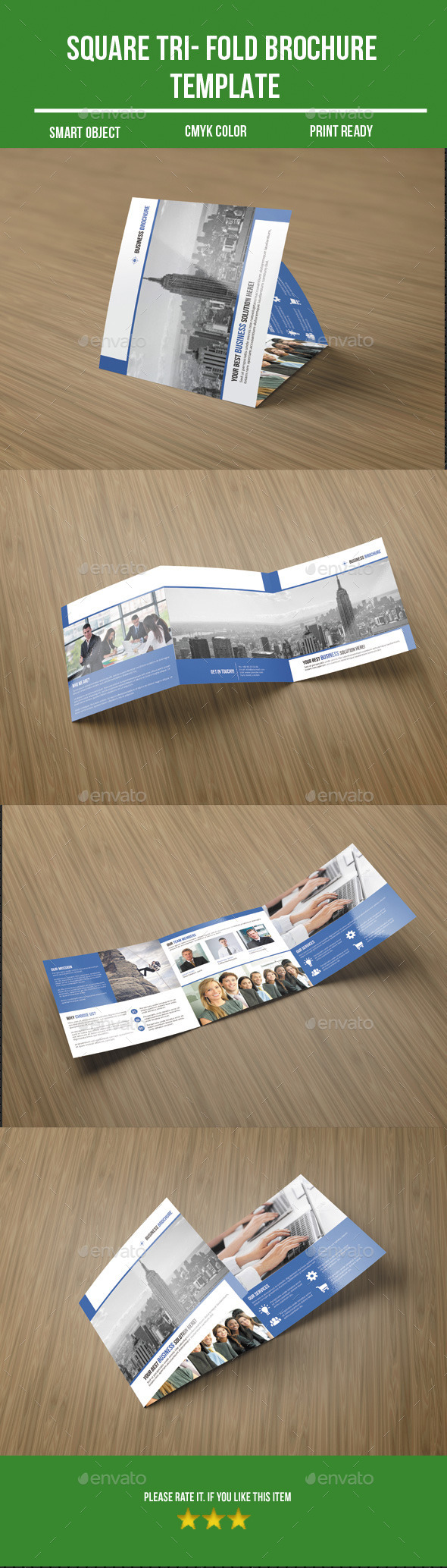 Square Tri- Fold Business Brochure - Corporate Brochures