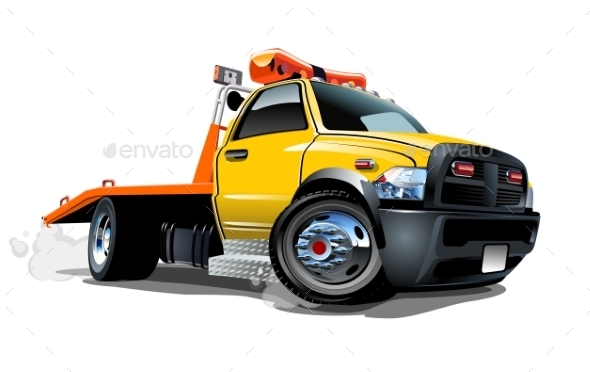 Cartoon Tow Truck by Mechanik | GraphicRiver