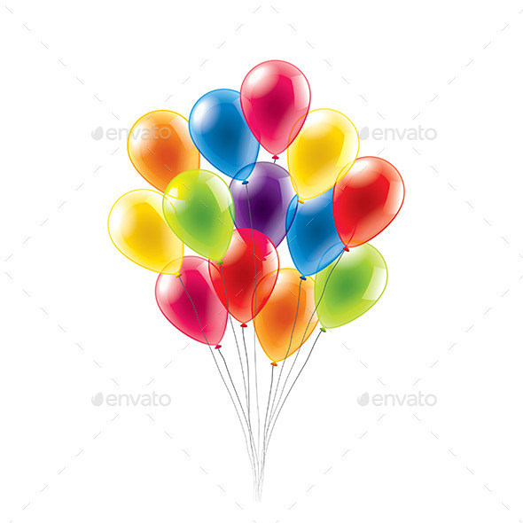 Colored Balloons - Birthdays Seasons/Holidays