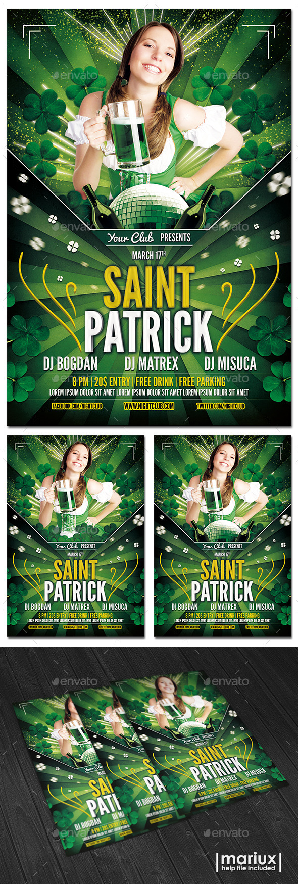 St Patricks Day Flyer - Clubs & Parties Events