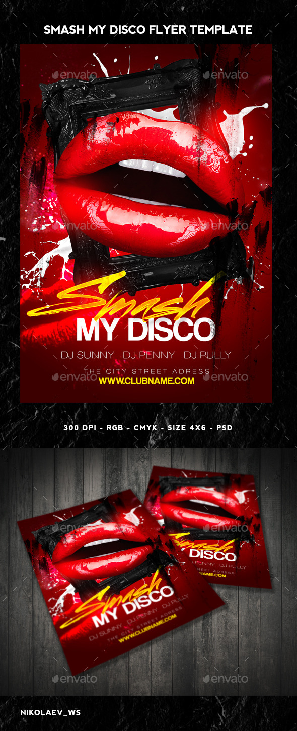 Smash my Disco Flyer - Clubs & Parties Events