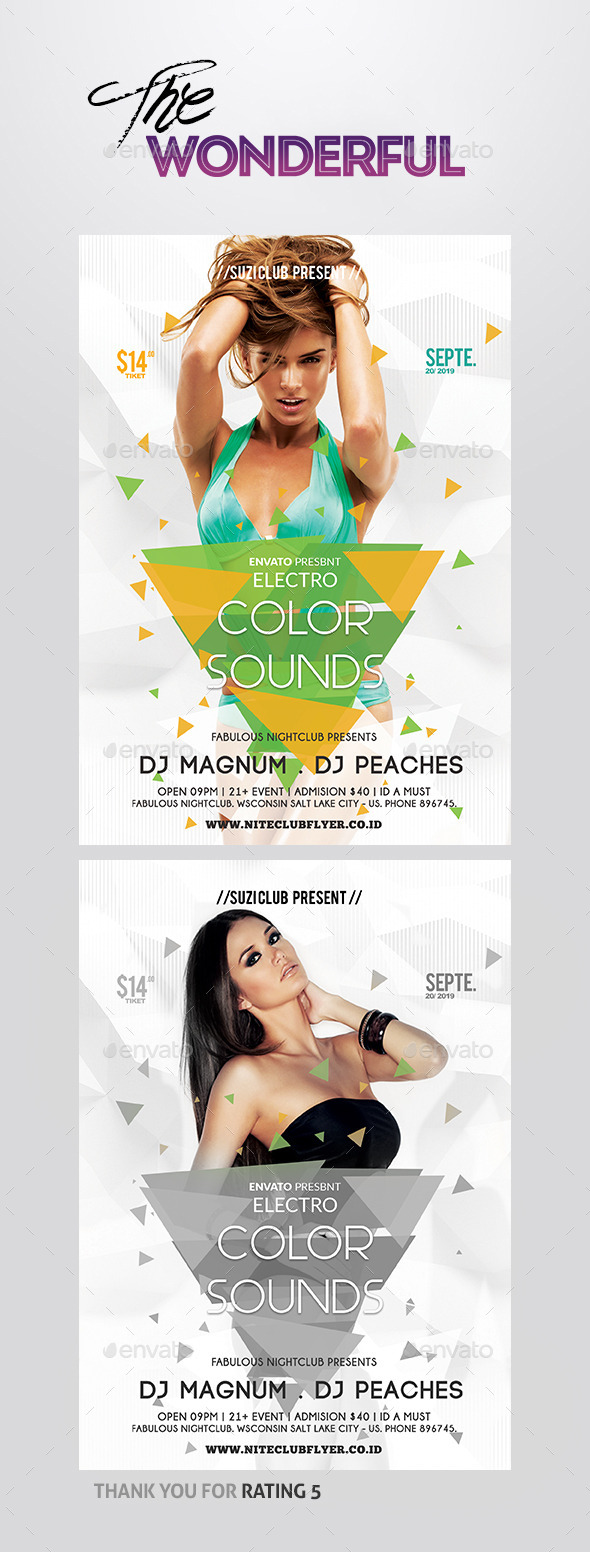 Color Sounds Party Flyer - Clubs & Parties Events