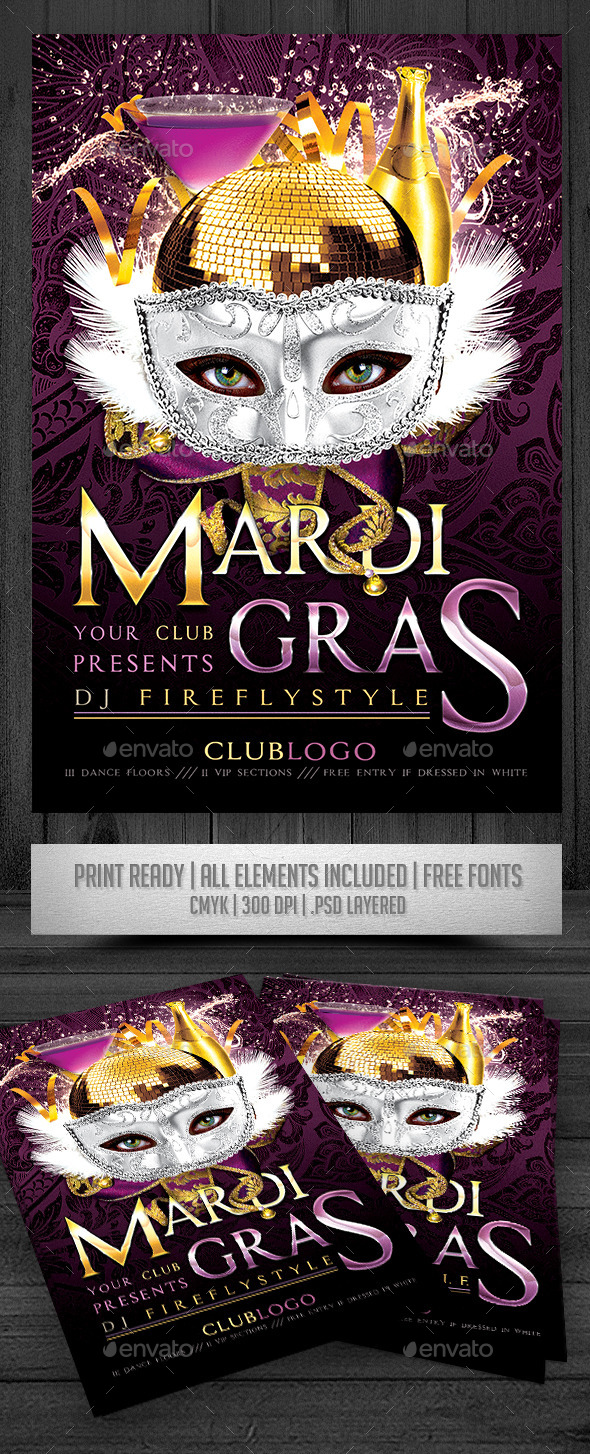 Mardi Gras Flyer - Events Flyers