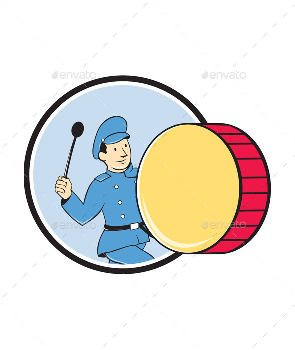 Brass Drum Marching Band Drummer Circle - People Characters