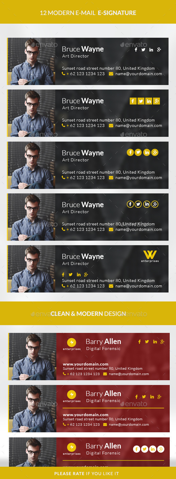 Modern E-signature - E-newsletters Web Elements