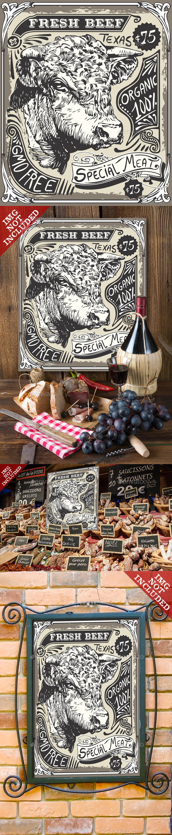 Vintage Beef Advertising Page - Food Objects