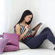 Girl With Touchpad in the Room - VideoHive Item for Sale