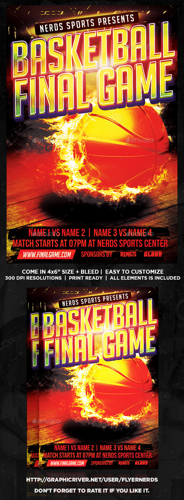 Basketball Finals Game Sports Flyer - Sports Events