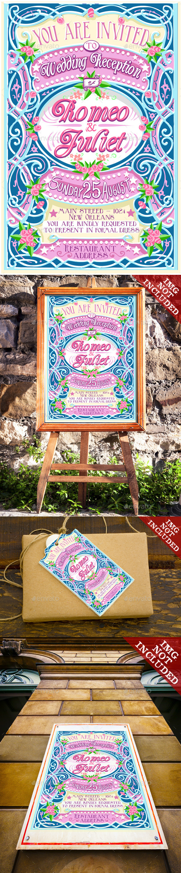 Floral Vintage Wedding Invite - Weddings Seasons/Holidays