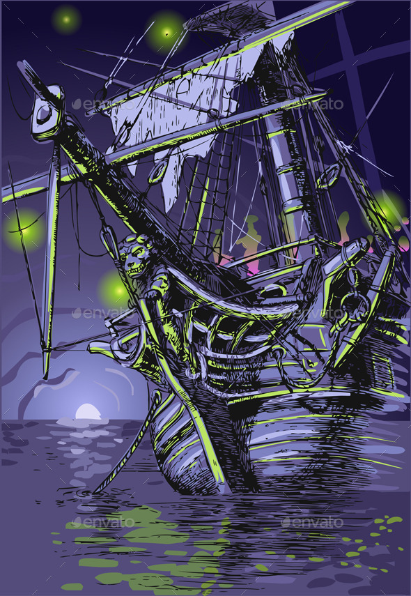 Adventure Island - the Ghost Ship - Travel Conceptual