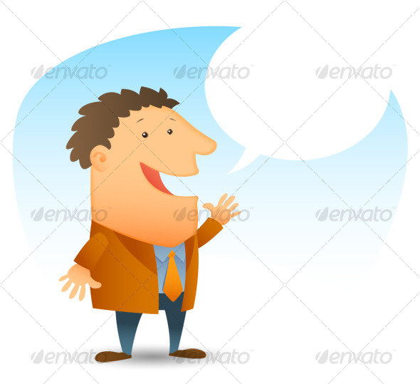 Young Man Talking - People Illustrations