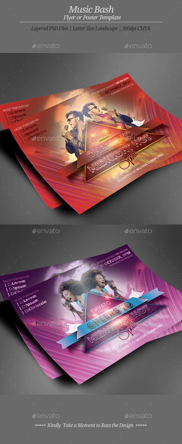 Music Bash Flyer or Poster - Events Flyers