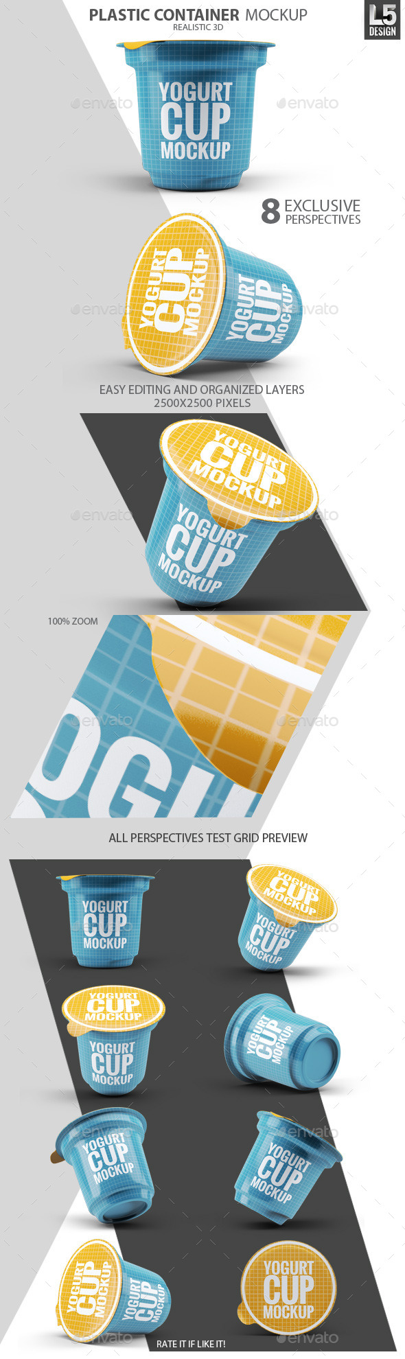 Plastic Container for Dairy Mock-Up - Food and Drink Packaging