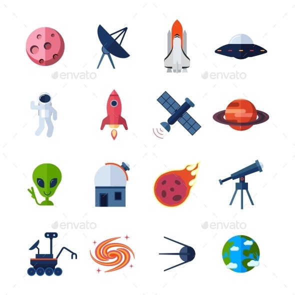 Space Icons Flat