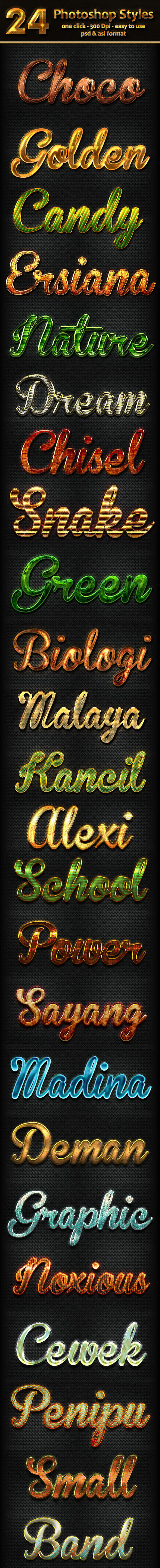 24 Photoshop Text Effect Styles - Text Effects Styles