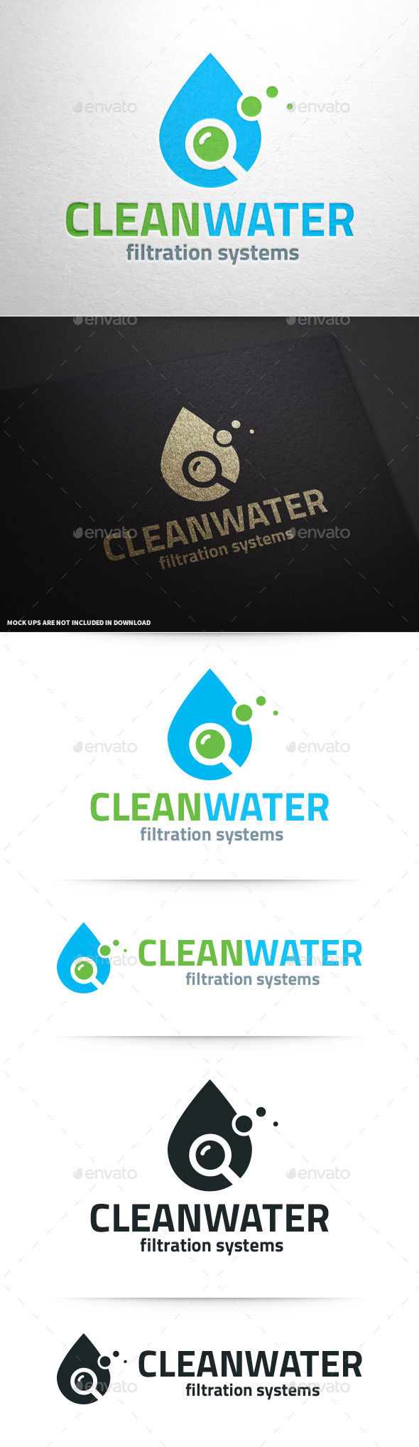 Clean Water Logo Template - Nature Logo Templates