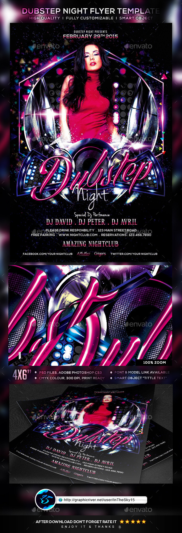 Dubstep Night Flyer Template - Flyers Print Templates