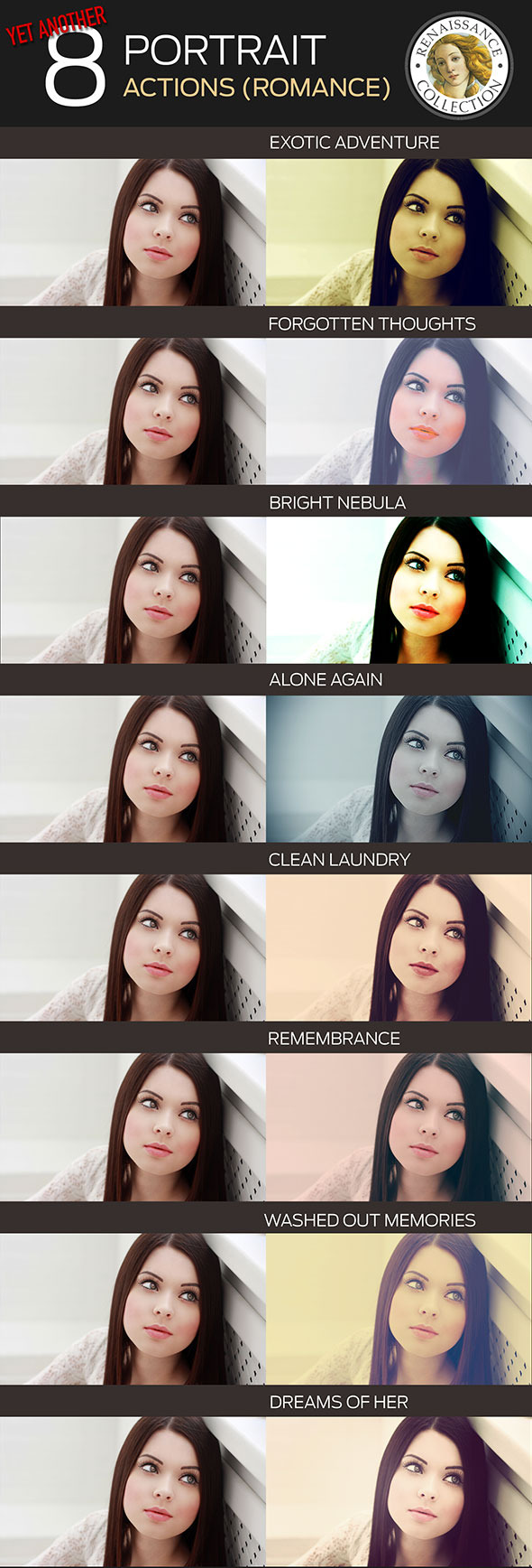 8 Renaissance Portrait Actions for Photoshop - Photo Effects Actions