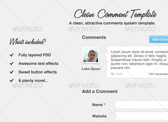 Clean Comment Template