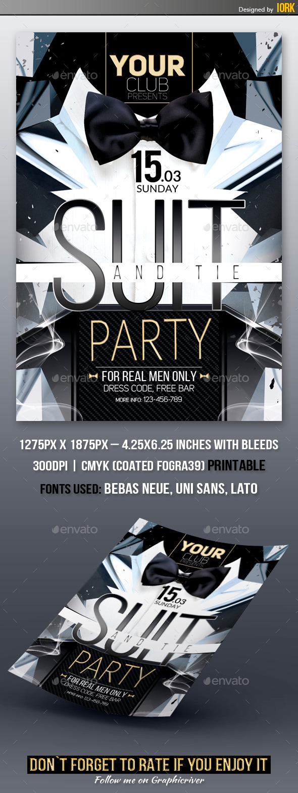 Suit and Tie Party Flyer - Clubs & Parties Events