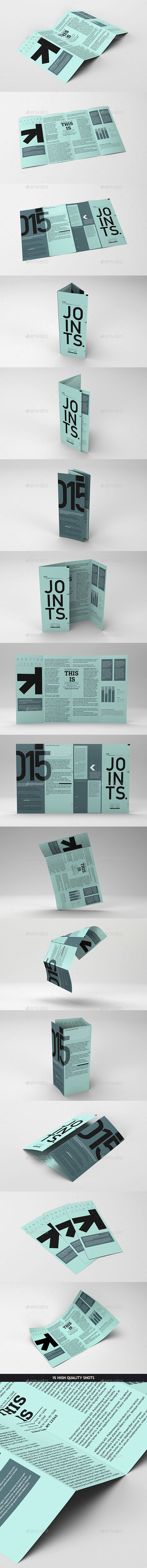 Gate Fold Roll Brochure Mockup - Brochures Print