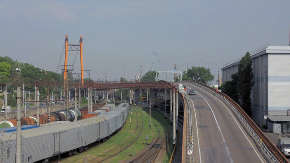 Overpass in the Commercial Sea Port 