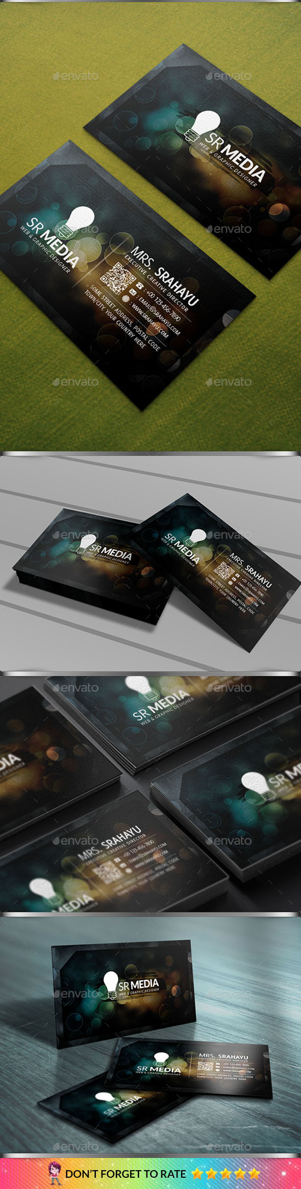 Blur Bokeh Business Card - Creative Business Cards