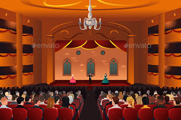 Spectators Inside a Theater - People Characters