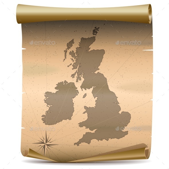 Vector United Kingdom Vintage Map - Travel Conceptual