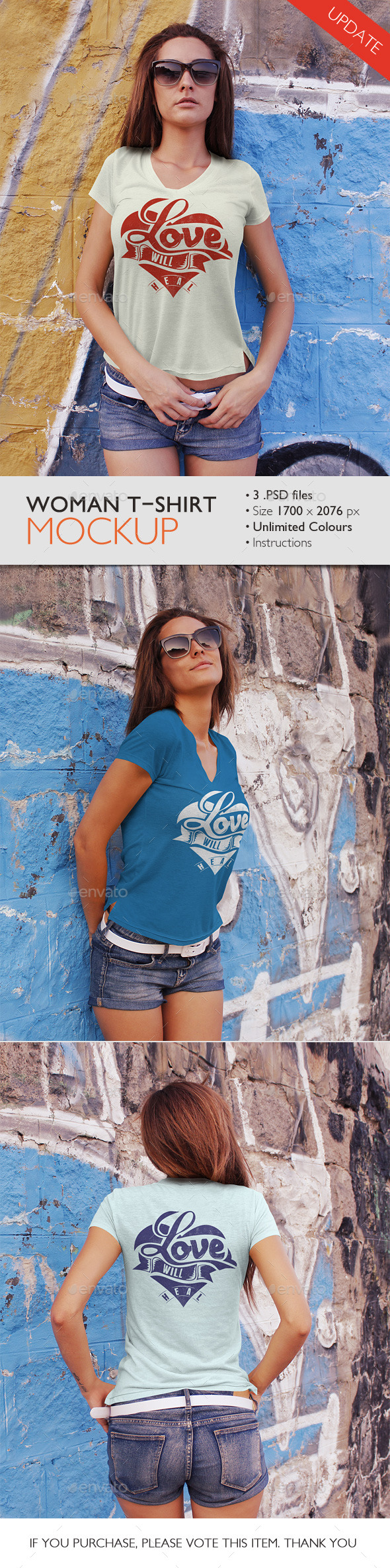 Woman T-Shirt Mockup Template