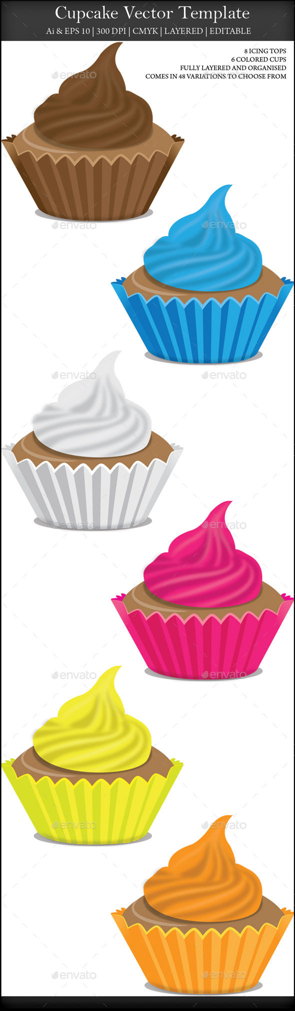 Cupcake Collection Set - Food Objects