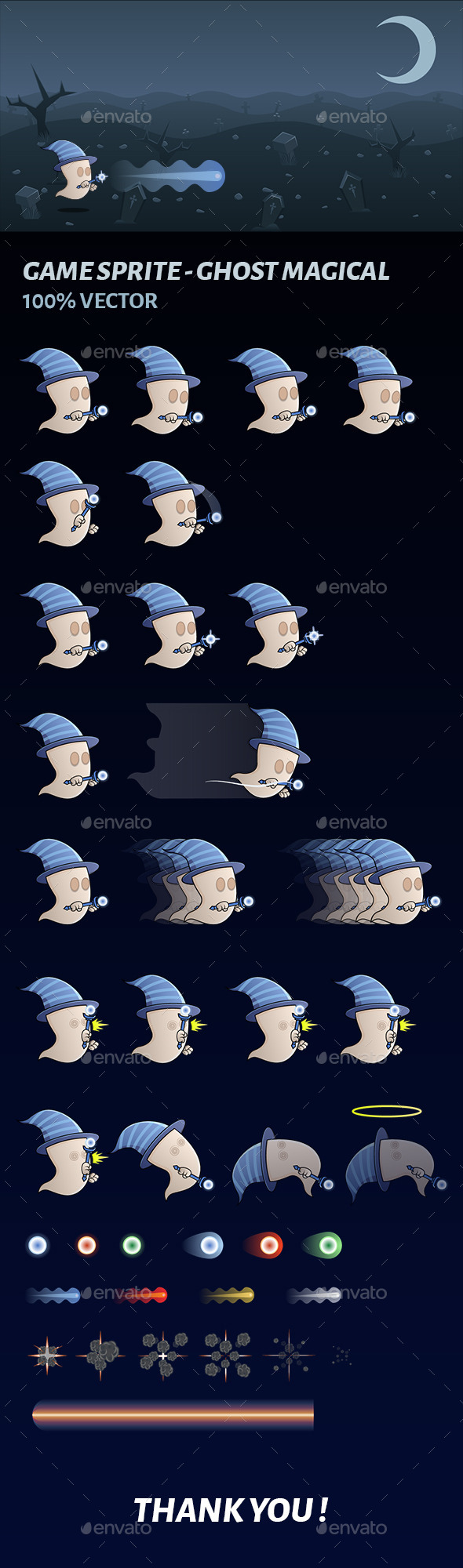 Ghost Magical Sprite - Sprites Game Assets