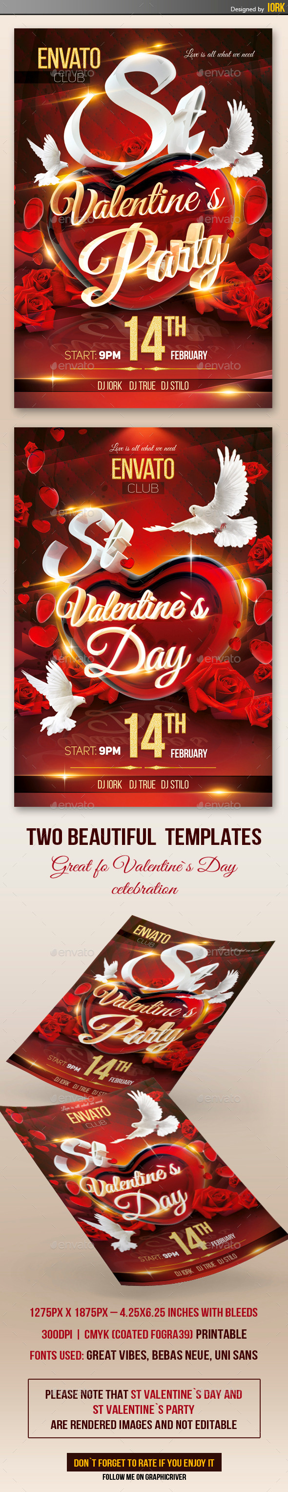 Valentines Day Party Flyer - Flyers Print Templates