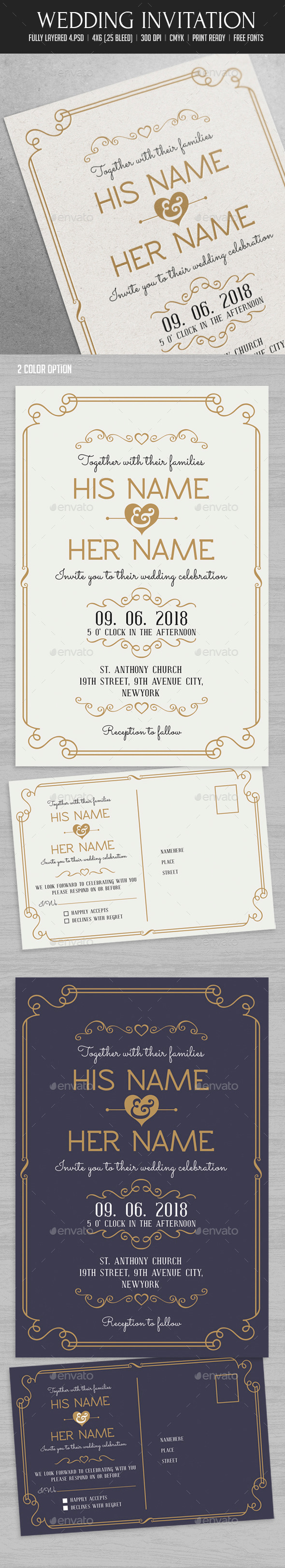 Wedding Invitation - Cards & Invites Print Templates