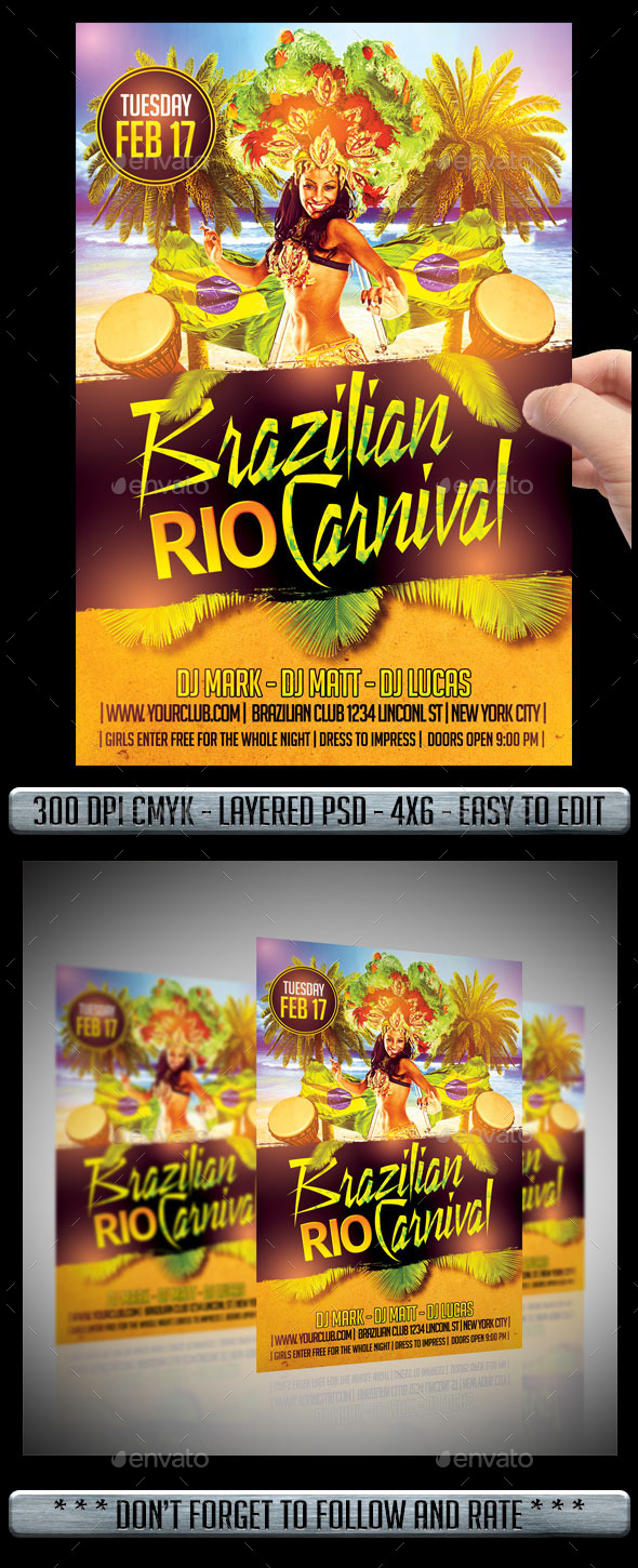 Mardi Gras Flyer - Clubs & Parties Events